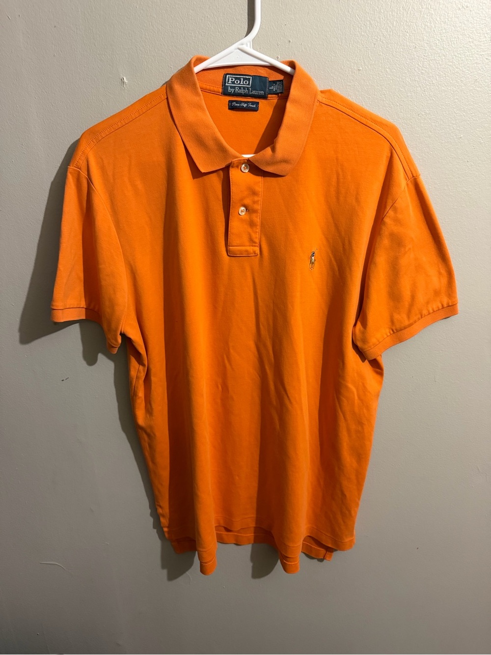 Polo Ralph Lauren Pima Soft Touch Vibrant Orange Polo Shirt Men’s Large Pony